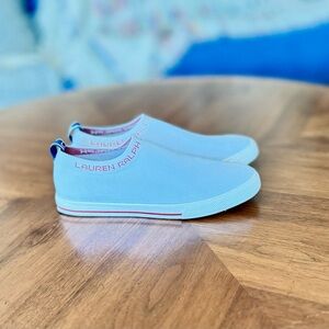Lauren Ralph Lauren White Slip-On Athletic Shoes